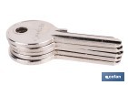 Llave en bruto para cilindros de perfil ovalado | Especial carpintería de aluminio | Acero niquelado - Cofan