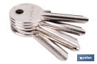 Llave en bruto para cilindros de perfil ovalado | Especial carpintería de aluminio | Acero niquelado - Cofan