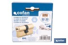 Cilindro de seguridad de perfil europeo con acabado en latón | Disponible en diferentes medidas - Cofan