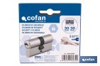 Cilindro de Seguridad de perfil europeo en acabado níquel | Varias medidas disponibles - Cofan