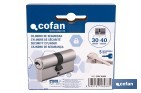 Cilindro de Seguridad de perfil europeo en acabado níquel | Varias medidas disponibles - Cofan