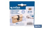 Cilindro de seguridad de perfil europeo con acabado en latón | Disponible en diferentes medidas - Cofan