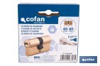 Cilindro de seguridad de perfil europeo con acabado en latón | Disponible en diferentes medidas - Cofan