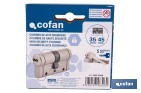 Cilindro Alta Seguridad de perfil europeo en acabado níquel | Varias medidas disponibles - Cofan