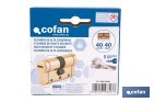 Cilindro de alta seguridad de perfil europeo con acabado en latón | Disponible en diferentes medidas - Cofan