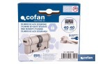 Cilindro Alta Seguridad de perfil europeo en acabado níquel | Varias medidas disponibles - Cofan