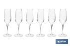 Pack of 6 champagne flutes | Ágata Model | Capacity: 23cl | 100% lead-free - Cofan