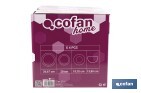 Vajilla de porcelana esmaltada de color blanco con diseño en relieve | Set de 16 piezas | Apta para lavavajillas, microondas y horno - Cofan
