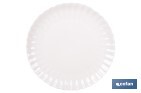 Vajilla de porcelana esmaltada de color blanco con diseño en relieve | Set de 16 piezas | Apta para lavavajillas, microondas y horno - Cofan