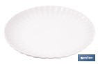 Vajilla de porcelana esmaltada de color blanco con diseño en relieve | Set de 16 piezas | Apta para lavavajillas, microondas y horno - Cofan