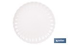 Vajilla de porcelana esmaltada de color blanco con diseño en relieve | Set de 16 piezas | Apta para lavavajillas, microondas y horno - Cofan