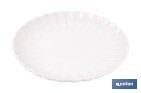 Vajilla de porcelana esmaltada de color blanco con diseño en relieve | Set de 16 piezas | Apta para lavavajillas, microondas y horno - Cofan