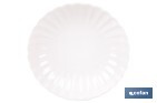 Vajilla de porcelana esmaltada de color blanco con diseño en relieve | Set de 16 piezas | Apta para lavavajillas, microondas y horno - Cofan