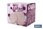 Vajilla de porcelana esmaltada en color rosa nude con diseño en relieve | Set de 16 piezas | Apta para lavavajillas, microondas y horno - Cofan