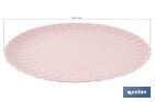 Vajilla de porcelana esmaltada en color rosa nude con diseño en relieve | Set de 16 piezas | Apta para lavavajillas, microondas y horno - Cofan