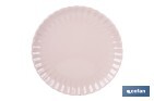 Vajilla de porcelana esmaltada en color rosa nude con diseño en relieve | Set de 16 piezas | Apta para lavavajillas, microondas y horno - Cofan