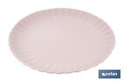 Vajilla de porcelana esmaltada en color rosa nude con diseño en relieve | Set de 16 piezas | Apta para lavavajillas, microondas y horno - Cofan