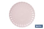Vajilla de porcelana esmaltada en color rosa nude con diseño en relieve | Set de 16 piezas | Apta para lavavajillas, microondas y horno - Cofan