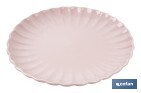 Vajilla de porcelana esmaltada en color rosa nude con diseño en relieve | Set de 16 piezas | Apta para lavavajillas, microondas y horno - Cofan