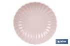 Vajilla de porcelana esmaltada en color rosa nude con diseño en relieve | Set de 16 piezas | Apta para lavavajillas, microondas y horno - Cofan