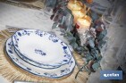 Vajilla de porcelana con flores azules | Set de 18 piezas | Adecuado para 6 personas | Apta para lavavajillas, microondas y horno - Cofan