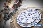 Vajilla de porcelana con flores azules | Set de 18 piezas | Adecuado para 6 personas | Apta para lavavajillas, microondas y horno - Cofan
