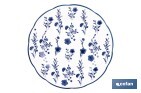 Vajilla de porcelana con flores azules | Set de 18 piezas | Adecuado para 6 personas | Apta para lavavajillas, microondas y horno - Cofan