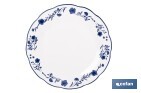 Vajilla de porcelana con flores azules | Set de 18 piezas | Adecuado para 6 personas | Apta para lavavajillas, microondas y horno - Cofan