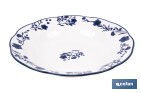 Vajilla de porcelana con flores azules | Set de 18 piezas | Adecuado para 6 personas | Apta para lavavajillas, microondas y horno - Cofan