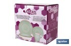 Vajilla de cerámica verde agua pintada a mano | Set de 16 piezas | Apta para lavavajillas, microondas y horno - Cofan