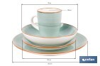 Vajilla de cerámica verde agua pintada a mano | Set de 16 piezas | Apta para lavavajillas, microondas y horno - Cofan
