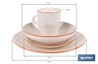 Vajilla de cerámica color beige pintada a mano | Set de 16 piezas | Apta para lavavajillas, microondas y horno - Cofan