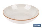 Vajilla de cerámica color beige pintada a mano | Set de 16 piezas | Apta para lavavajillas, microondas y horno - Cofan