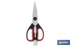 Tijeras de cocina multiusos con mango antideslizante | Hojas de acero inoxidable | Longitud: 21,5 cm | Perfectas para cortar, partir nueces y abrir botellas - Cofan
