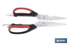 Tijeras de cocina multiusos con mango antideslizante | Hojas de acero inoxidable | Longitud: 21,5 cm | Perfectas para cortar, partir nueces y abrir botellas - Cofan