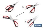 Tijeras de cocina multiusos con mango antideslizante | Hojas de acero inoxidable | Longitud: 21,5 cm | Perfectas para cortar, partir nueces y abrir botellas - Cofan