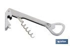 Sacacorchos con abridor | Material: Acero inoxidable | Adecuado para uso profesional | Diseño compacto y duradero | Longitud: 14 cm - Cofan