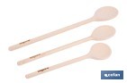 Set de 3 cucharas de madera de álamo | Utensilios de 20 cm, 25 cm y 30 cm | Ideal para remover y mezclar - Cofan