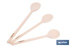 Set de 3 cucharas de madera de álamo | Utensilios de 20 cm, 25 cm y 30 cm | Ideal para remover y mezclar - Cofan