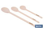Set de 3 cucharas de madera de álamo | Utensilios de 20 cm, 25 cm y 30 cm | Ideal para remover y mezclar - Cofan