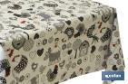 Oilcloth roll with farm prints - Cofan