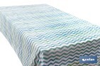 Rouleau de nappe antitache avec impression numérique avec un design avec des rayures | 50 % de coton et 50 % de PVC | Dimensions : 1,40 x 25 m
 - Cofan