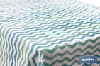 Rouleau de nappe antitache avec impression numérique avec un design avec des rayures | 50 % de coton et 50 % de PVC | Dimensions : 1,40 x 25 m
 - Cofan