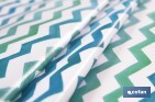 Rouleau de nappe antitache avec impression numérique avec un design avec des rayures | 50 % de coton et 50 % de PVC | Dimensions : 1,40 x 25 m
 - Cofan