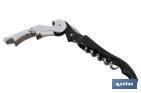 Professional corkscrew with foil cutter | Double-levered corkscrew | Stainless steel and polypropylene - Cofan