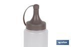 Oliera | Modello Albahaca | Bottiglia per salse o olio | Bottiglia di plastica da spremere | Color pietra - Cofan