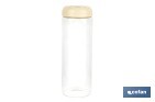 Bote de cocina de vidrio borosilicato | Tapa beige | Cierre a presión | Capacidad: 1,7 l | Almacenaje de alimentos | Medidas: Ø10 x 30 cm - Cofan