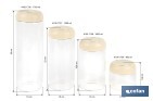 Bote de cocina de vidrio borosilicato | Tapa beige | Cierre a presión | Capacidad: 1,7 l | Almacenaje de alimentos | Medidas: Ø10 x 30 cm - Cofan