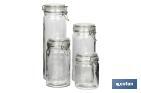 Set de 4 Frascos de Vidrio | Para Almacenamiento | Capacidad de 750 - 1150 - 1500 - 2100 ml - Cofan