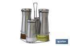 CRUET SET OF 4 PIECES | 2-PIECE CAPACITY OF 230ML AND 2-PIECE CAPACITY OF 120ML | STAINELESS STEEL